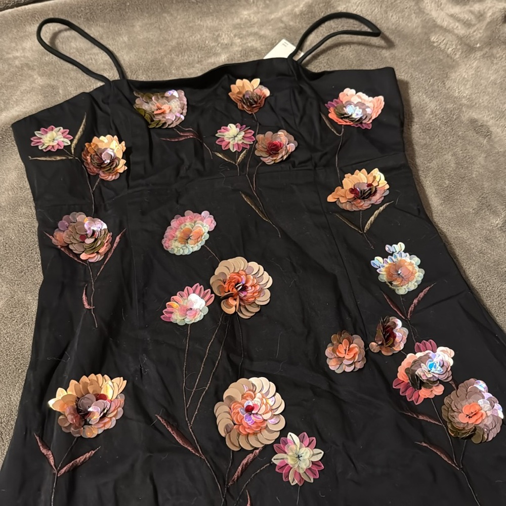 ✨ Anthropologie The Brynne 3D Spaghetti-Strap Dress Sz 4 - Picture 11 of 12